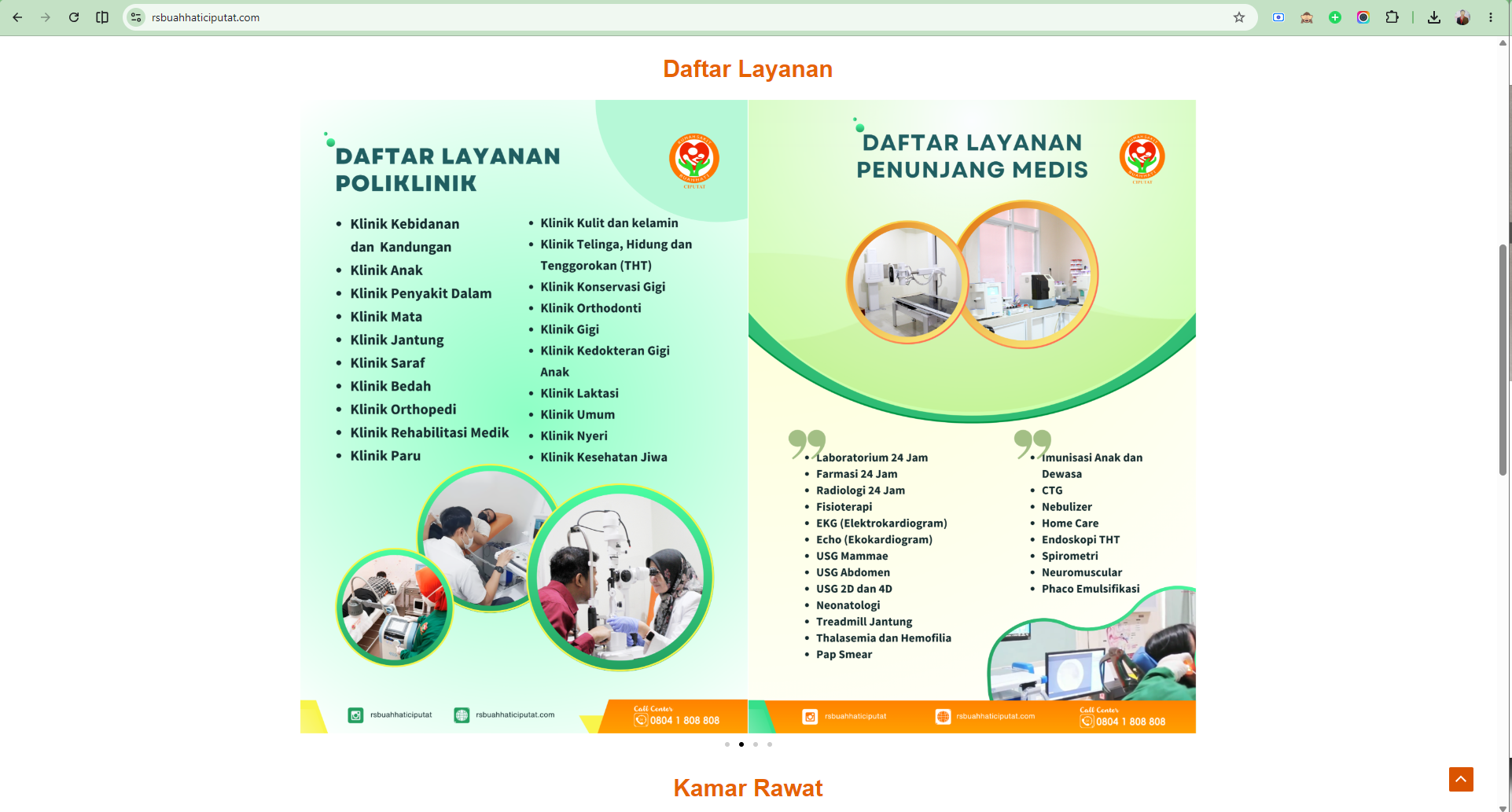 Website RS Buah Hati Ciputat screenshot
