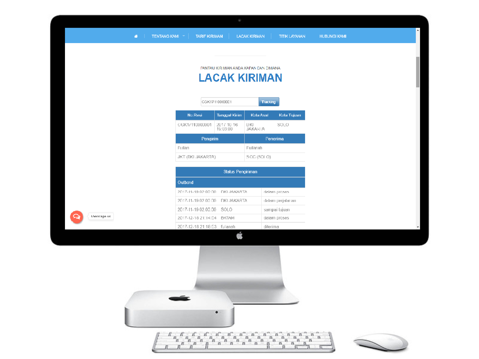 Shipment Tracking System screenshot