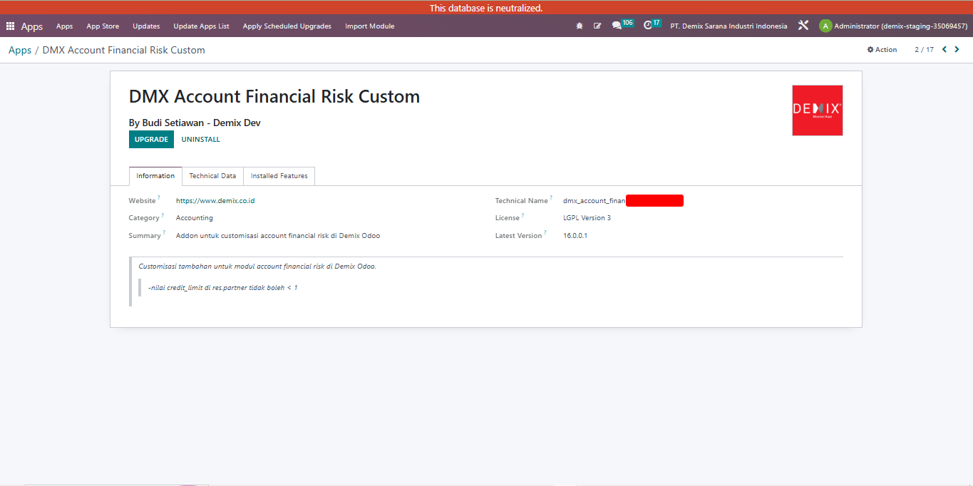 Account Financial Risk Custom screenshot