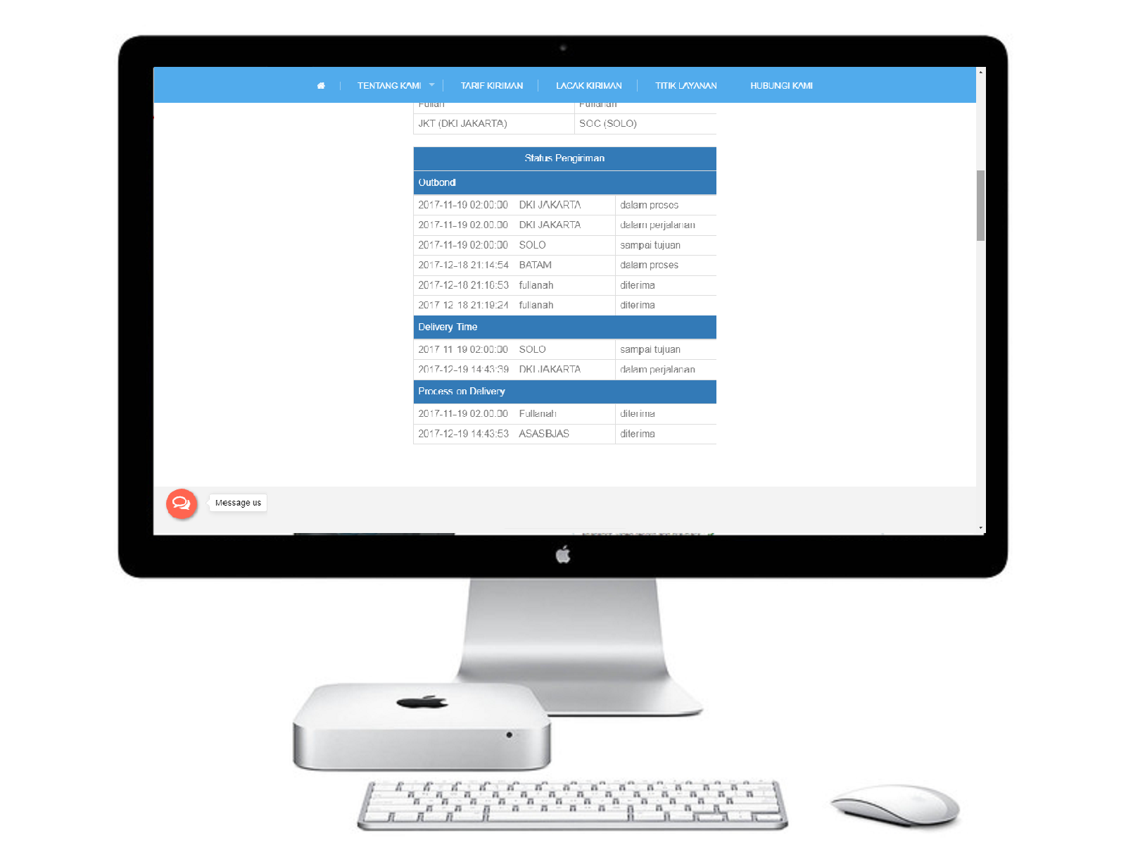 Shipment Tracking System screenshot