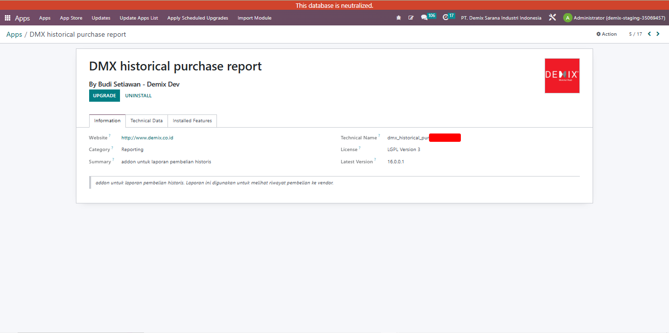 Historical purchase Report screenshot