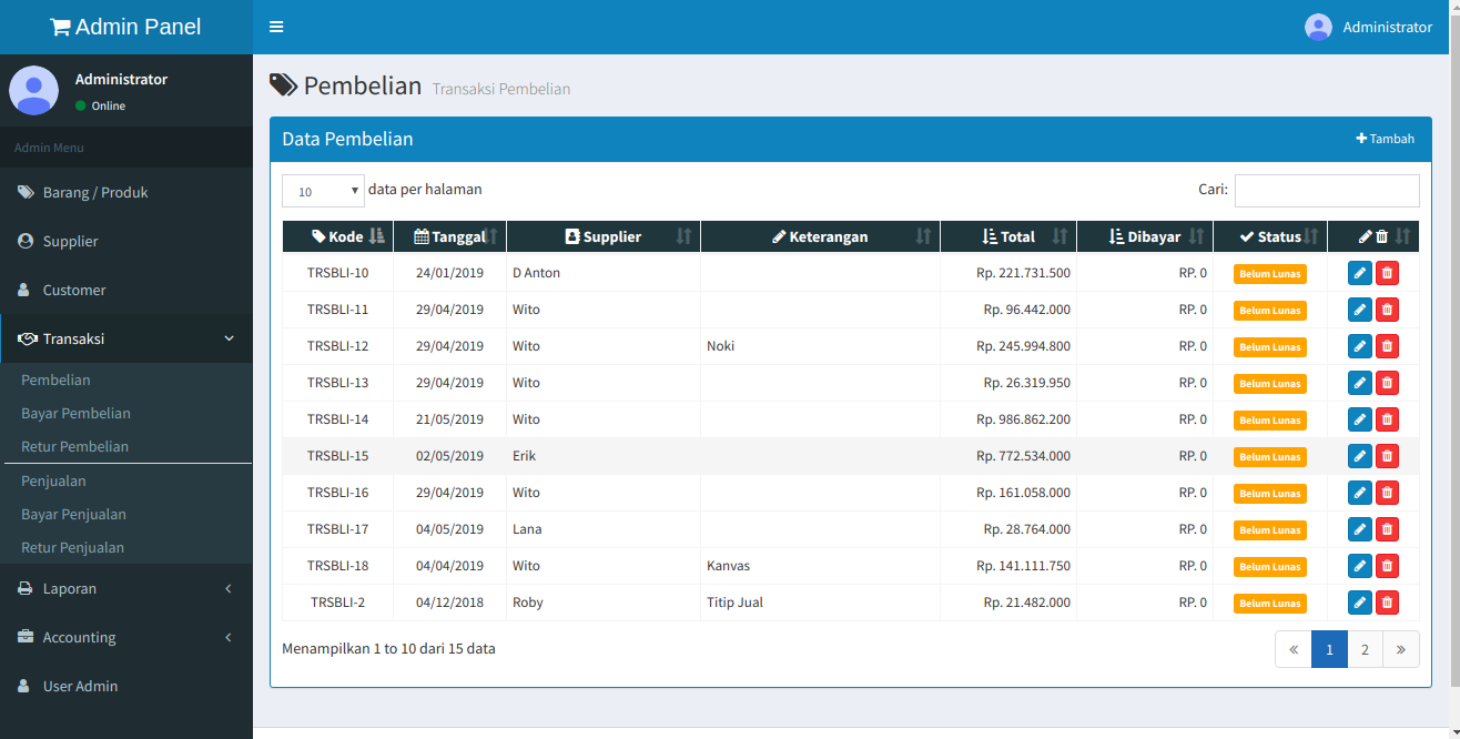 Point of Sale & Inventory Management System screenshot